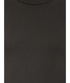 Green Flat Knit High Neck Top