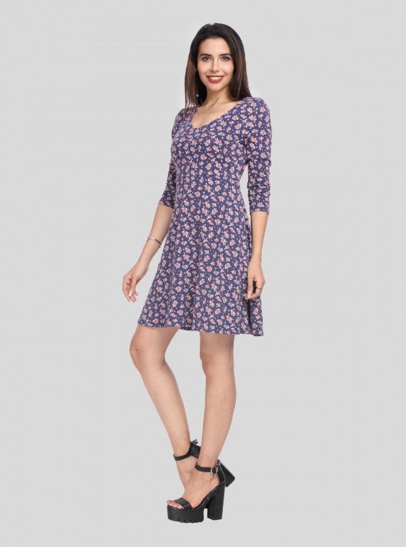 Blue Floral Scattered Top