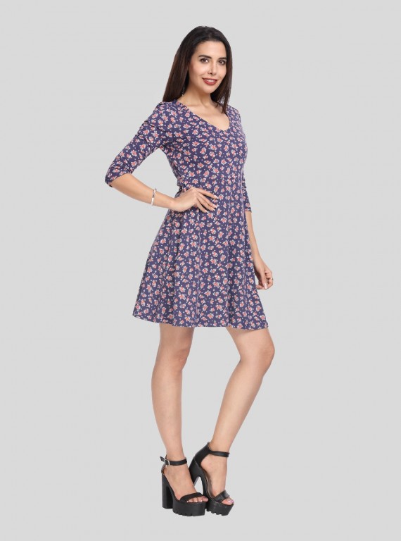 Blue Floral Scattered Top