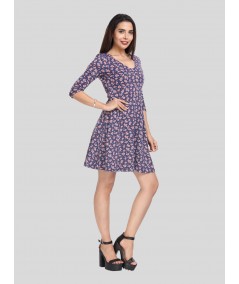 Blue Floral Scattered Top