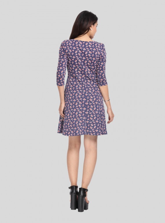 Blue Floral Scattered Top