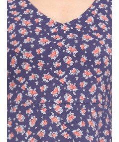 Blue Floral Scattered Top