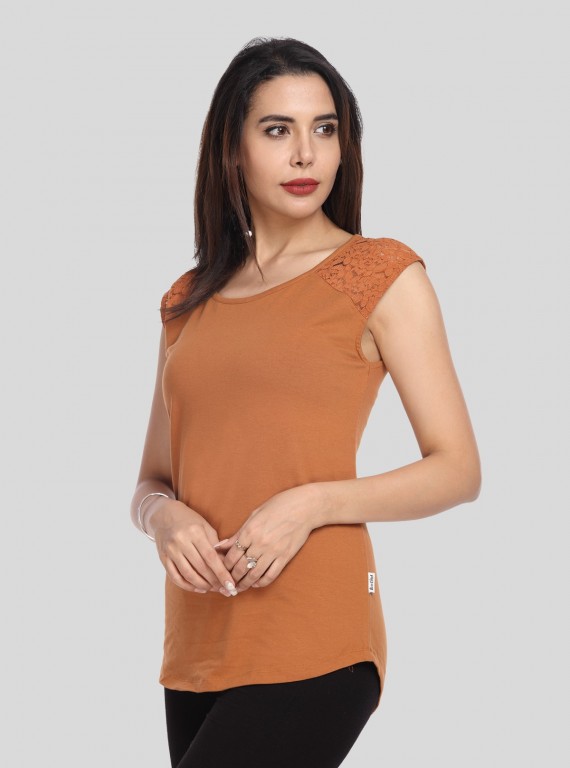 Brown Lace Top