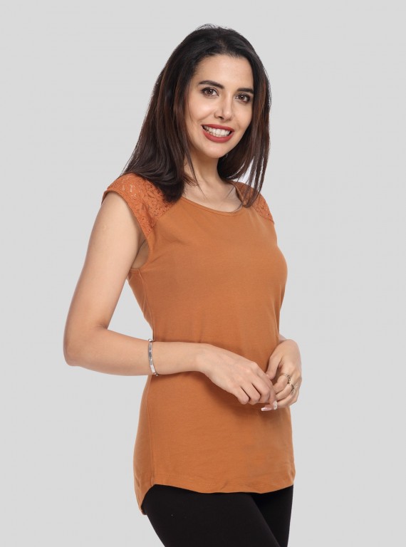 Brown Lace Top