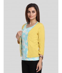 Mustard Contrast Set Top