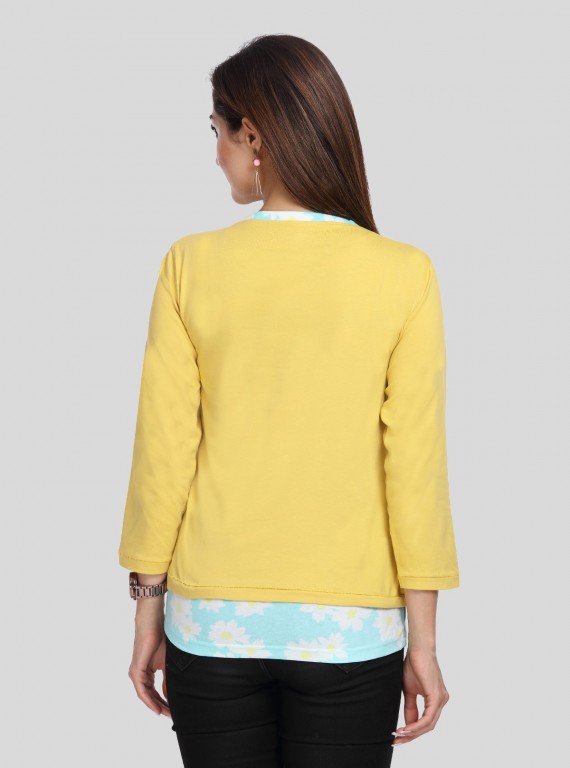 Mustard Contrast Set Top