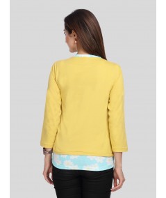 Mustard Contrast Set Top