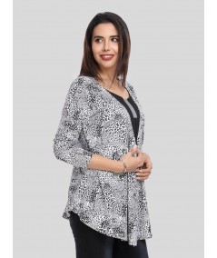 Sleeveless Black Print shrug