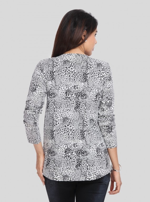 Sleeveless Black Print shrug
