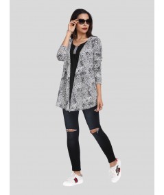 Sleeveless Black Print shrug