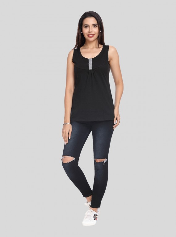 Sleeveless Black Print shrug