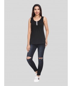 Sleeveless Black Print shrug