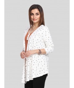 Brown Graphic Print Set Shrug