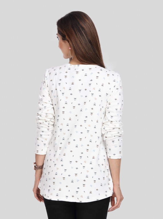 Brown Graphic Print Set Shrug