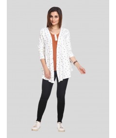 Brown Graphic Print Set Shrug