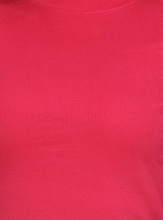 Red Roll On Neck Long Top