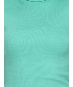 Green Roll On Neck Long Dress