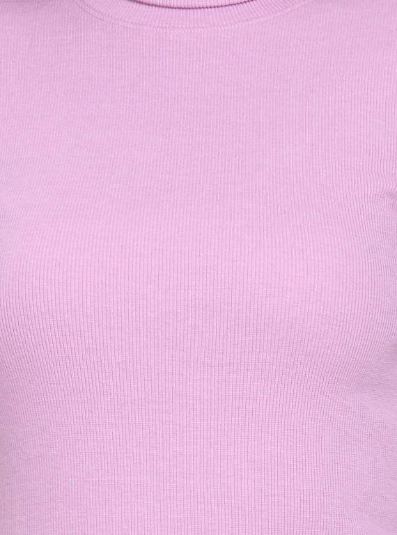 Pink Roll On Neck Long Dress