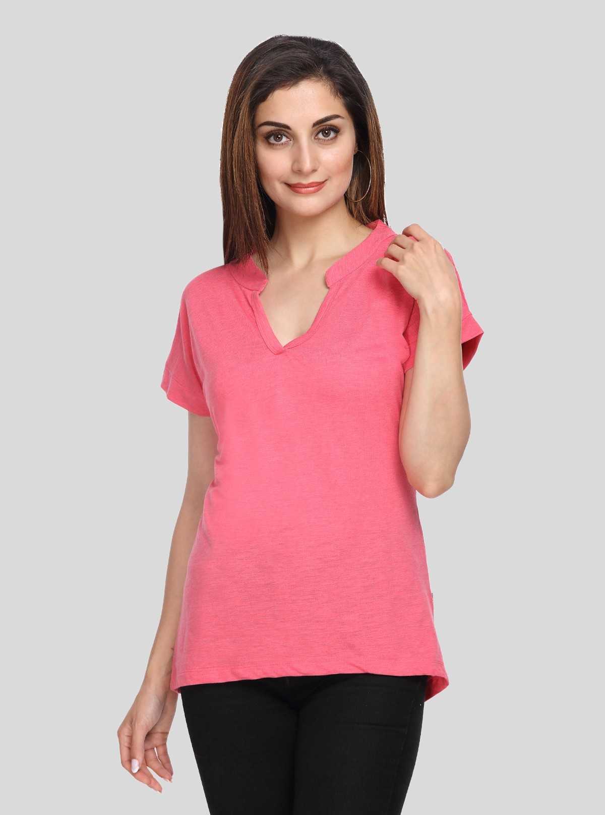 Women’s Roseberry Self-Collared Short Sleeve Top in Cotton Elastane | Boer & Fitch