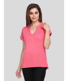 Women’s Roseberry Self-Collared Short Sleeve Top in Cotton Elastane | Boer & Fitch