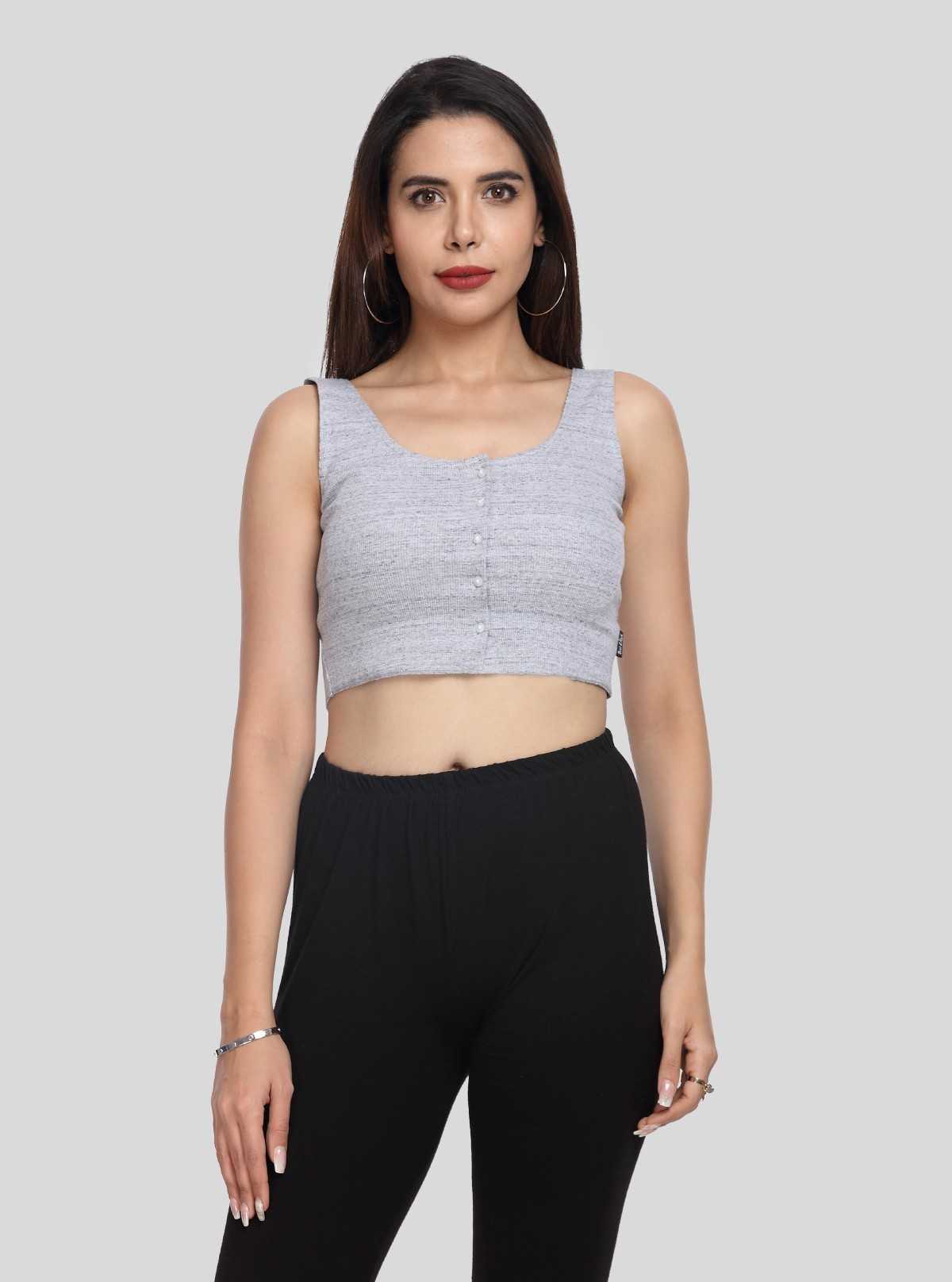 plt grey crop top