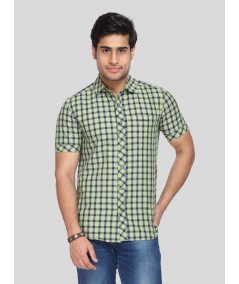 Men's Lime Green Soft Check Shirt – Fresh, Comfortable & Stylishly Casual