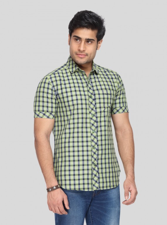 Green Soft Check Shirt