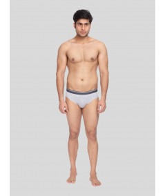Men’s Grey Melange Cotton Brief – Soft, Breathable Comfort