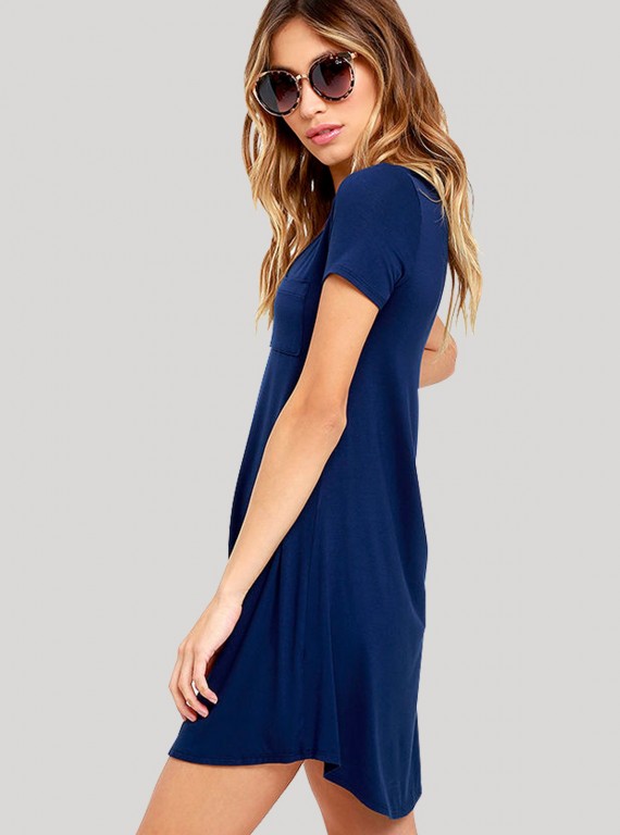 Blue Jersey Dress