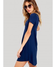 Blue Jersey Dress