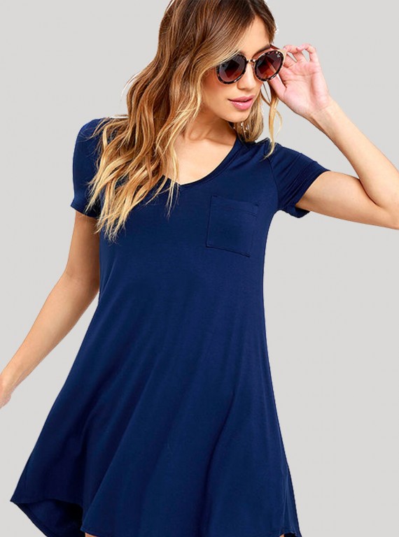 Blue Jersey Dress