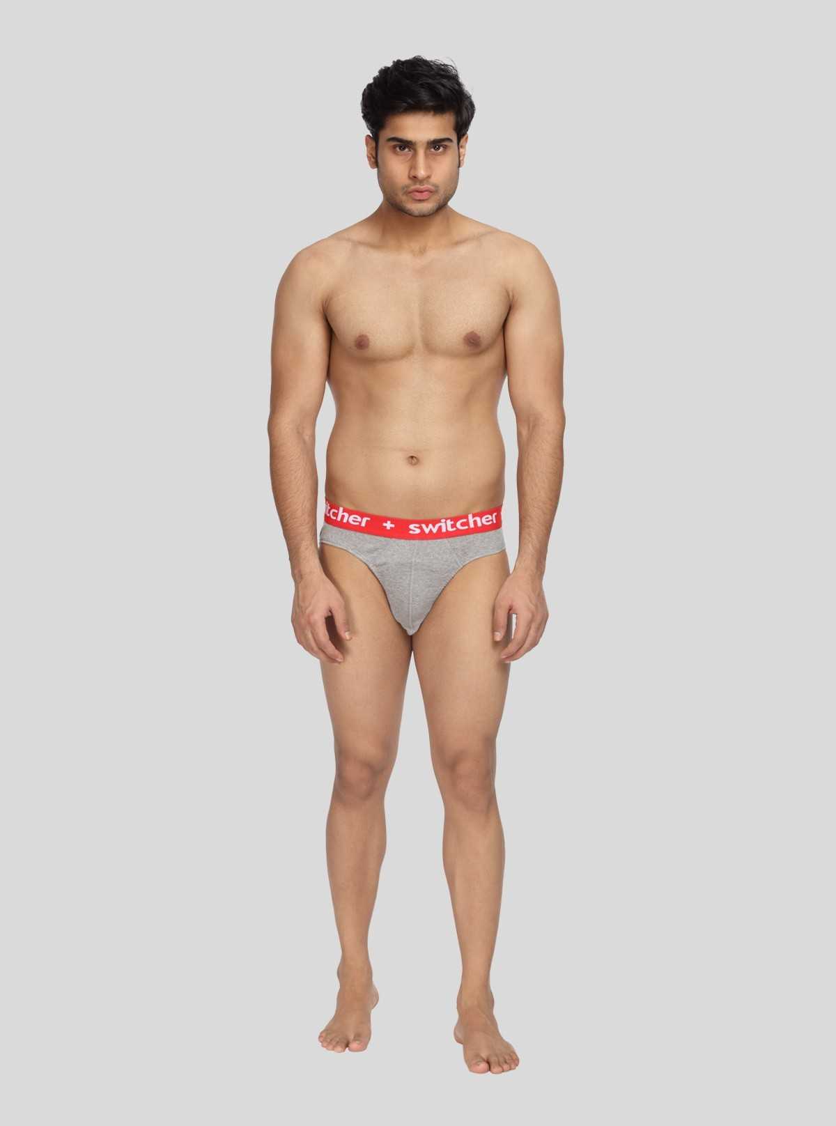 Men’s Grey Melange Modern Banded Brief – Stretch Cotton Fit
