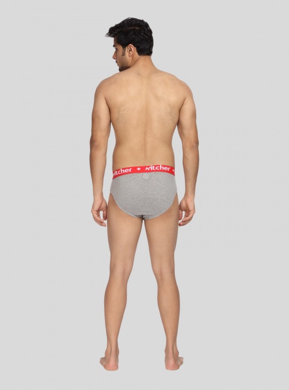 Grey Melange Contrast Band Brief