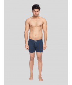 Men’s Solid Navy Blue Buttoned Trunks | Soft Stretch Innerwear