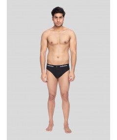 Men’s Solid Black Banded Brief | Premium Cotton Everyday Comfort
