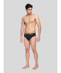 Black Fancy Elastic Brief