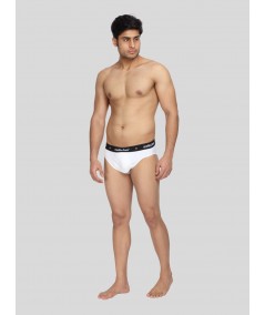 White Fancy Elastic Brief