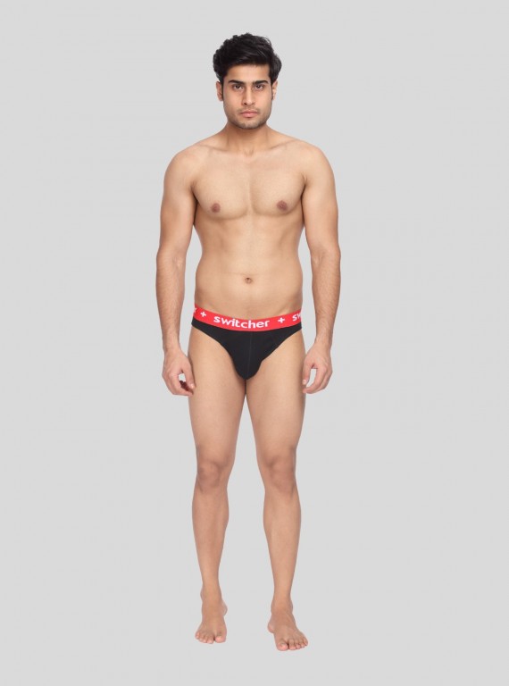 Men’s Solid Black Brief | Classic Fit Cotton Innerwear by Boer & Fitch