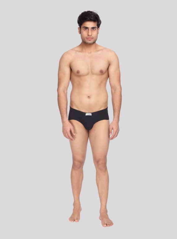 Men's Solid Black Classic Fit Briefs – Pack of 2