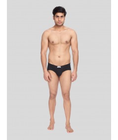 Men's Solid Black Classic Fit Briefs – Pack of 2