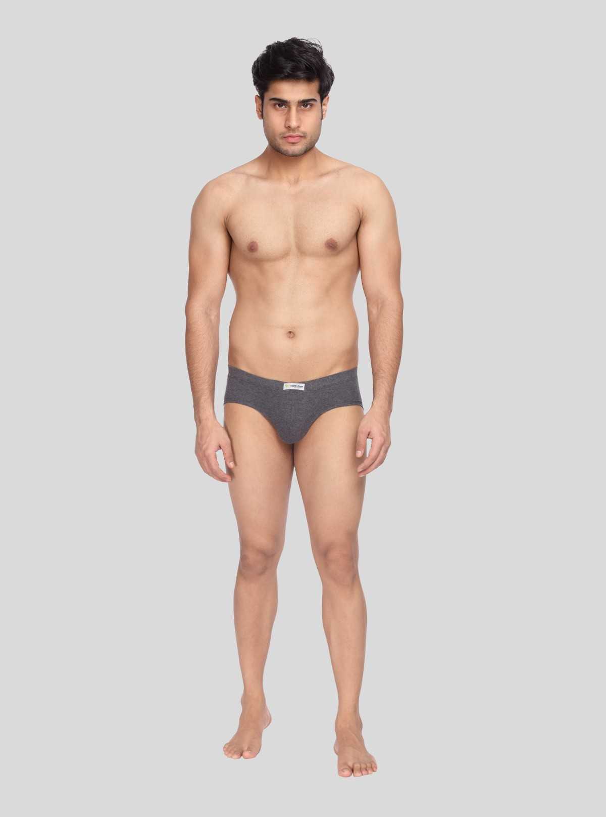 Men’s Charcoal Melange Classic Fit Brief – Everyday Comfort in Premium Cotton