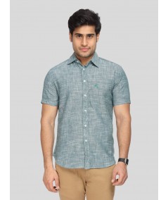 Men's Sage Green Linen Blended Shirt – Subtle, Stylish & Breathable Classic