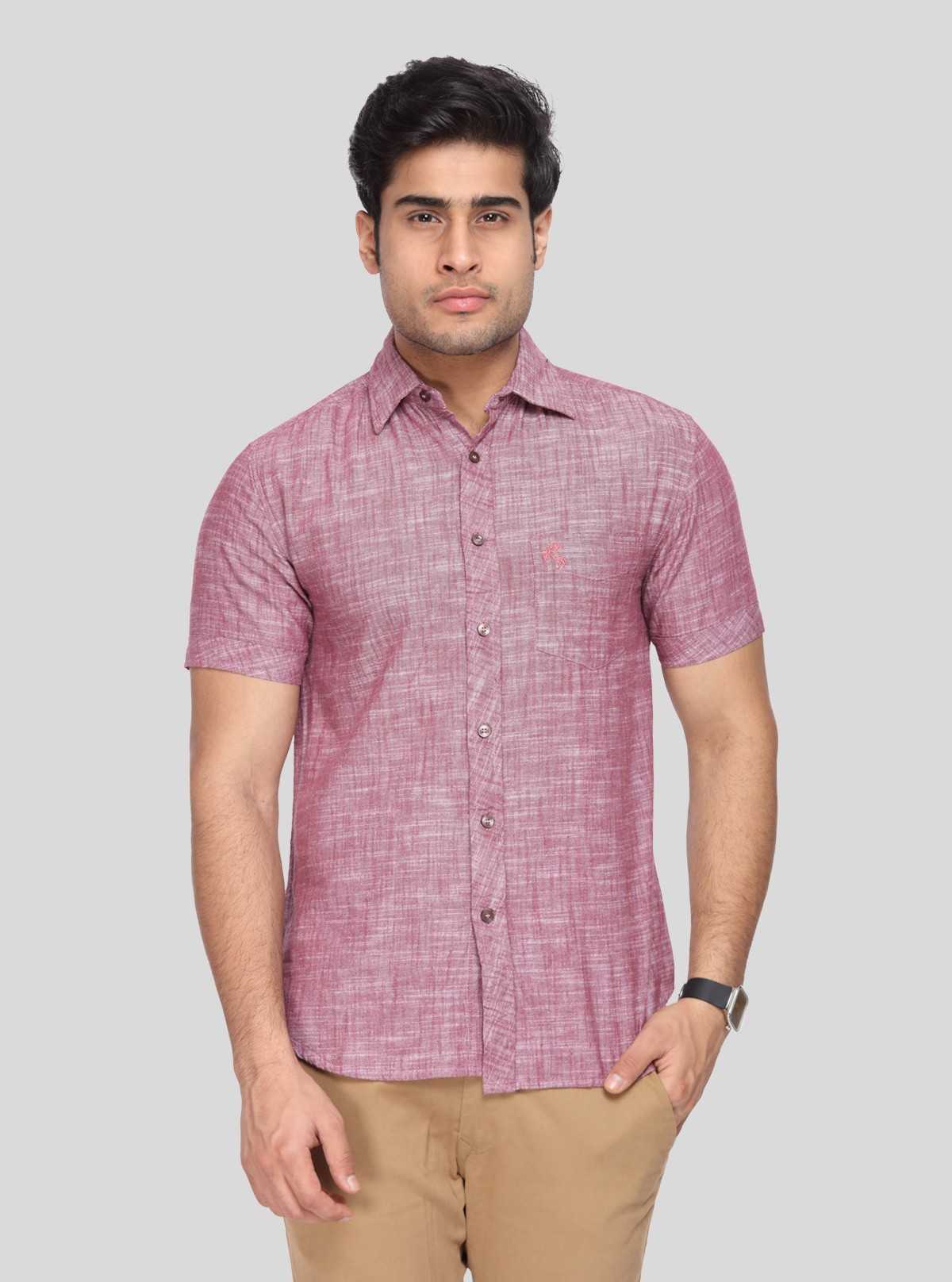Men's Burgundy Linen Blended Shirt – Rich, Refined & Breathable Everyday Wear