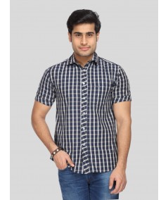 Men's Navy Checked Shirt – Classic, Rugged & Effortlessly Stylish