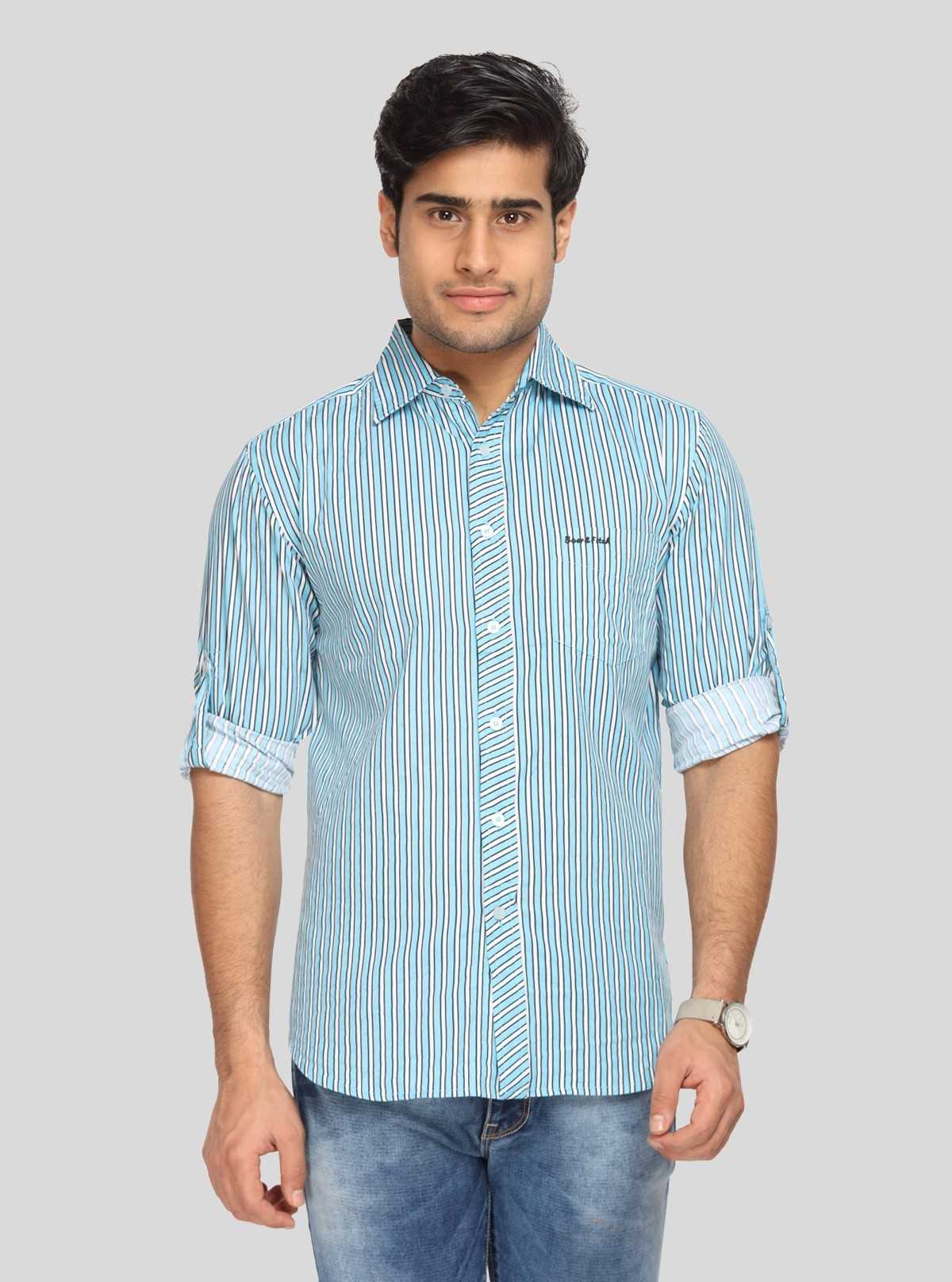 Men's Blue Printed Casual Shirt – Stylish, Lightweight & Weekend-Ready