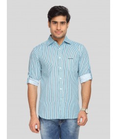 Men's Blue Printed Casual Shirt – Stylish, Lightweight & Weekend-Ready
