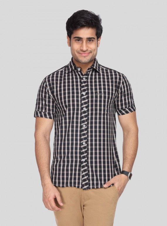 Men's Black Checkered Shirt – Bold, Versatile & Effortlessly Stylish