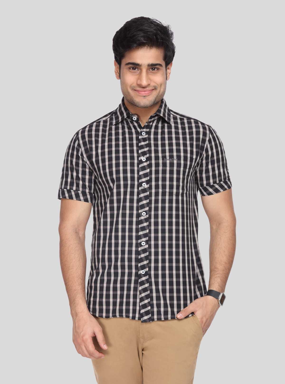 Men's Black Checkered Shirt – Bold, Versatile & Effortlessly Stylish