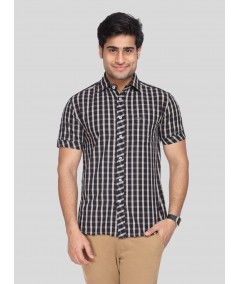 Men's Black Checkered Shirt – Bold, Versatile & Effortlessly Stylish