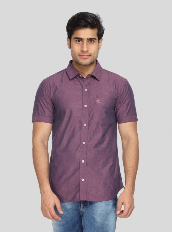 Men's Classic Mulberry Half Sleeve Shirt – Refined Comfort for Everyday